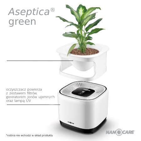 ASEPTICA green – wyjątkowy oczyszczacz powietrza HEPA UV - biały image 3