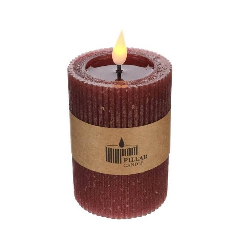 Świeca Pillar LED - BURGUNDY image 1