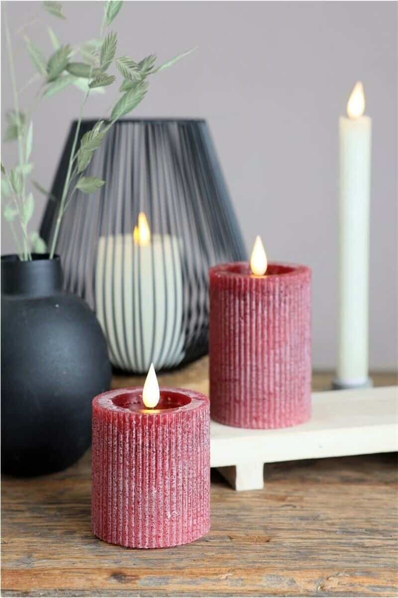 Świeca Pillar LED - BURGUNDY image 0