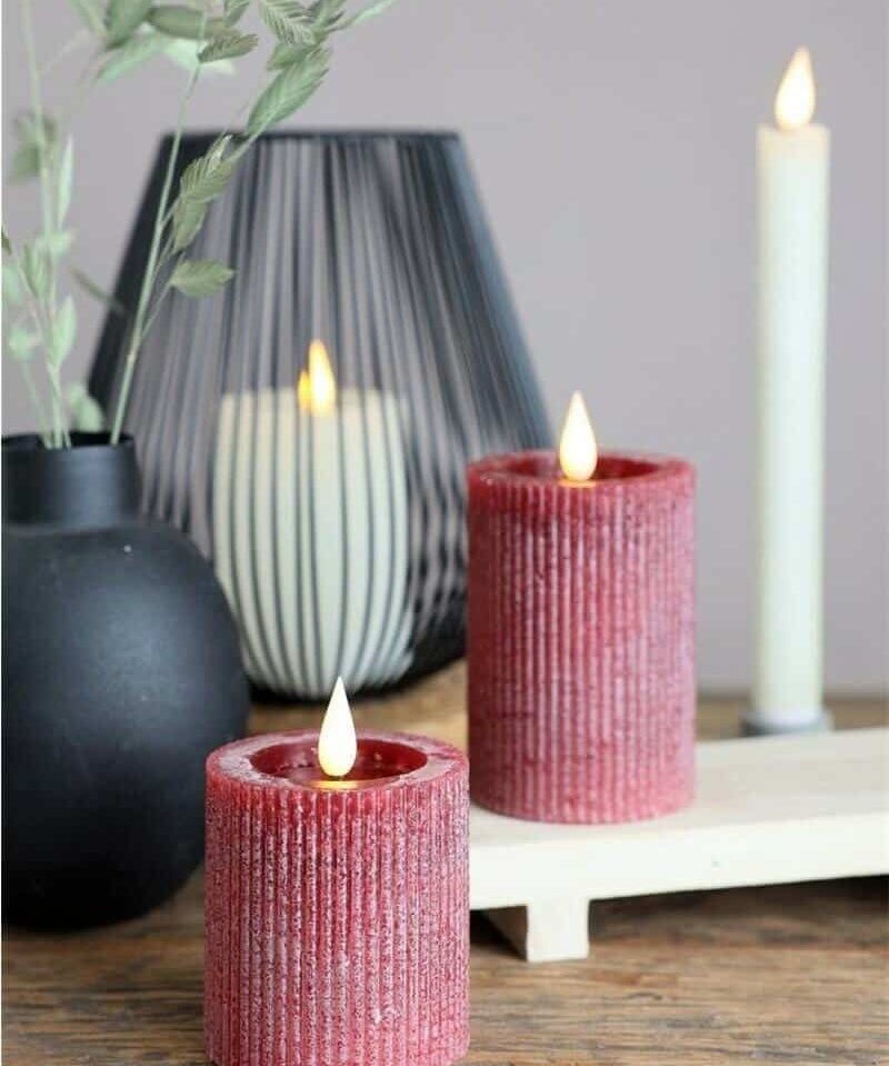 Świeca Pillar LED - BURGUNDY image 0