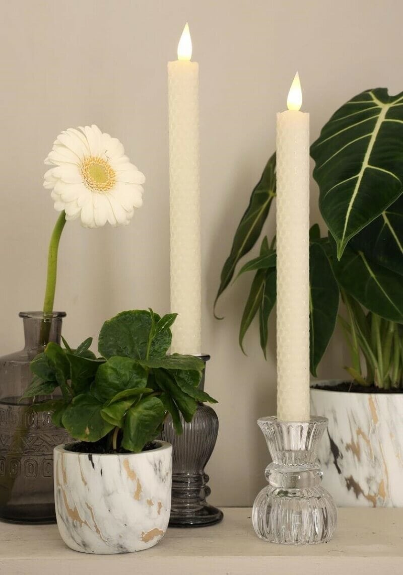 Świece LED 2 szt. Honeycomb - CREAM image 0