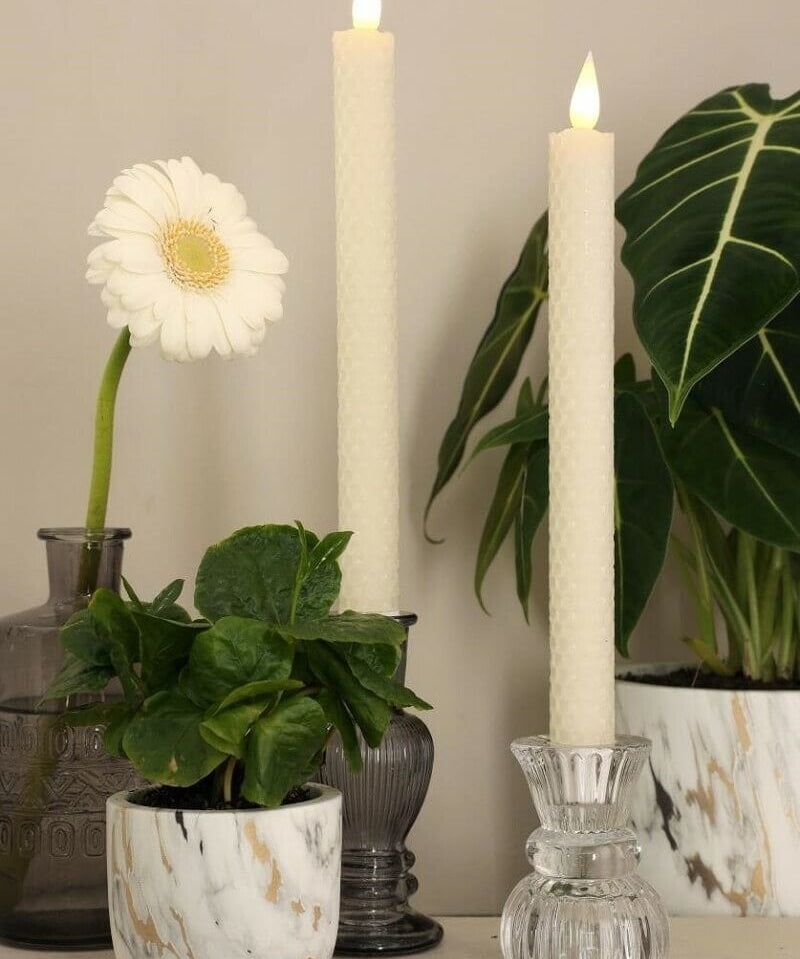 Świece LED 2 szt. Honeycomb - CREAM image 0