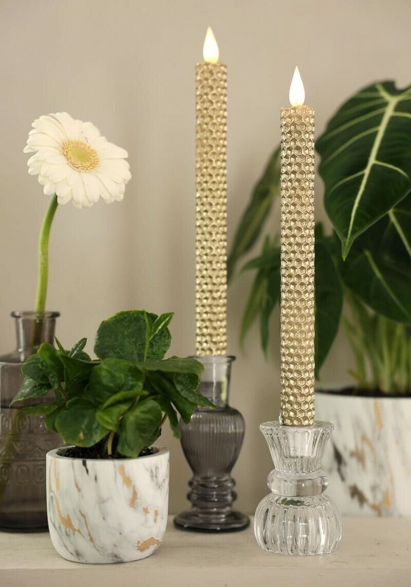 Świece LED 2 szt. Honeycomb - GOLD image 0