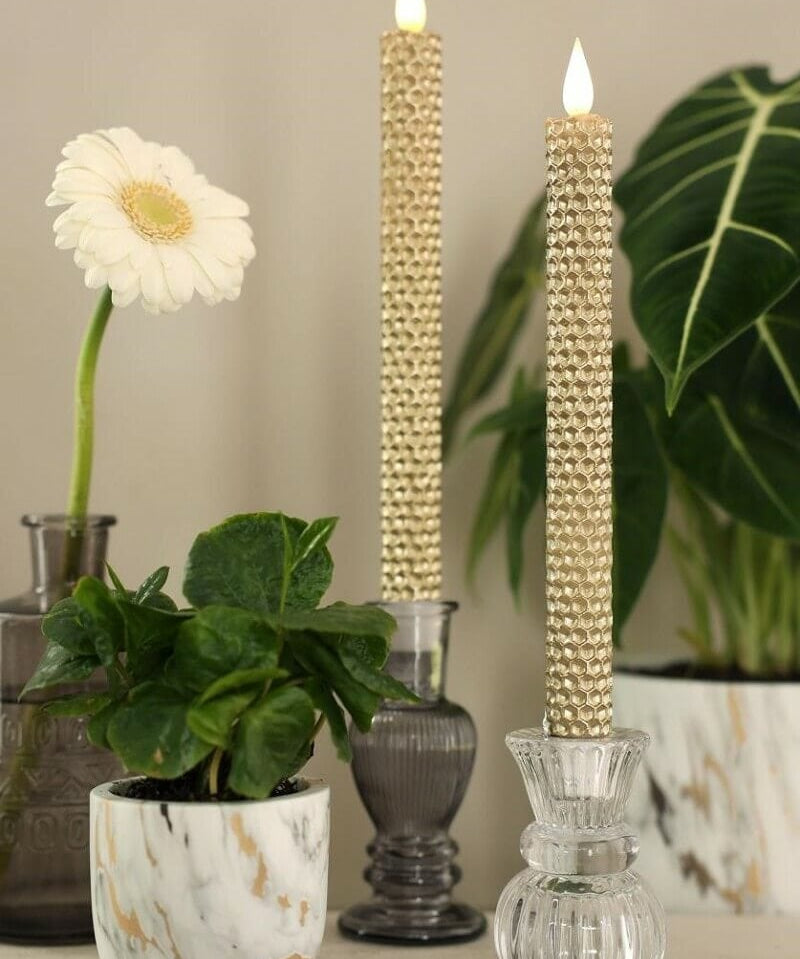 Świece LED 2 szt. Honeycomb - GOLD image 0