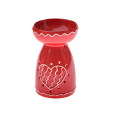 Kominek ceramiczny Czerwone Serce, wysokość 15 cm
