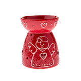 Czerwony ceramiczny kominek zapachowy Aniołek, wysokość 9 cm